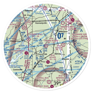 Flying Acres Airport (MD70) VFR Sectional Sticker (30 mile)