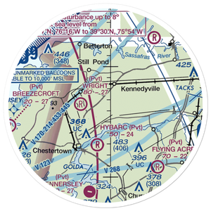 Cromwell Farm Airport (MD63) VFR Sectional Sticker (20 mile)