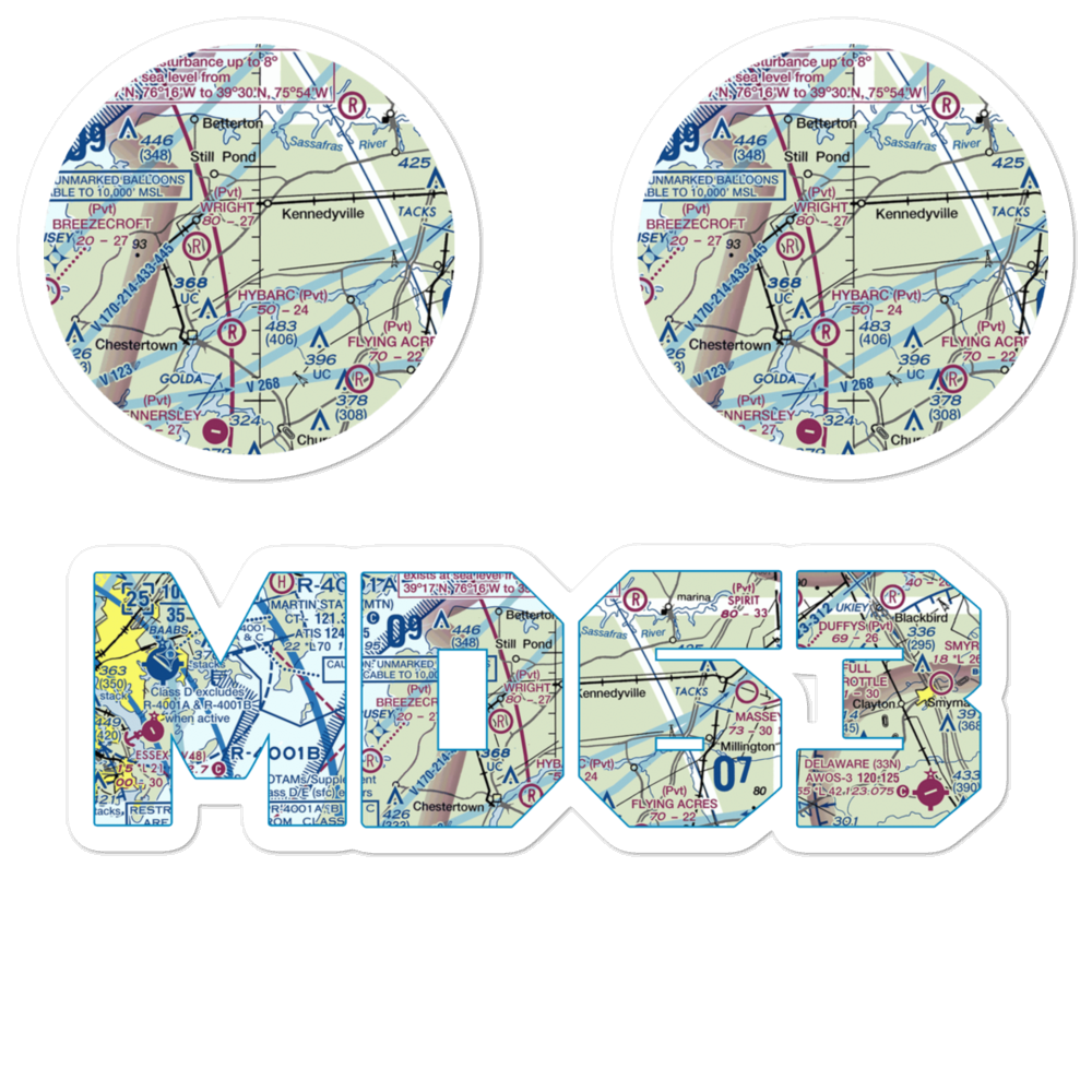 Cromwell Farm Airport (MD63) VFR Sectional Sticker Pack 