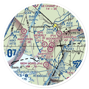 Beverly Airport (MD57) VFR Sectional Sticker (20 mile)