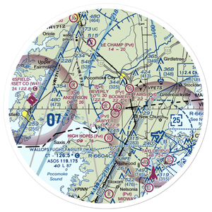 Beverly Airport (MD57) VFR Sectional Sticker (30 mile)