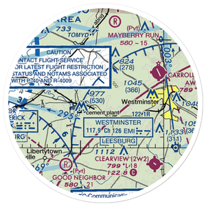 Three J Airport (MD56) VFR Sectional Sticker (20 mile)
