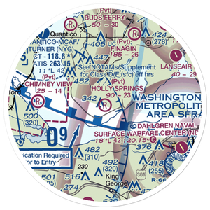Holly Springs Farm Airport (MD55) VFR Sectional Sticker (20 mile)