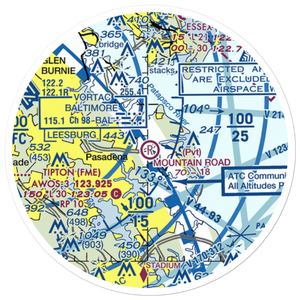 Mountain Road Airport (MD43) VFR Sectional Sticker (20 mile)