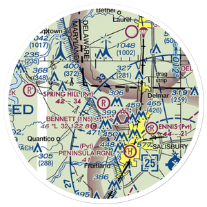 Spring Hill Airport (MD35) VFR Sectional Sticker (20 mile)