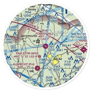 Forest Hill Airport (MD31) VFR Sectional Sticker (20 mile)