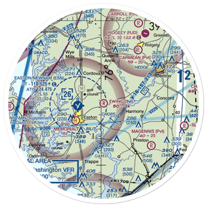 Ewing Airport (MD28) VFR Sectional Sticker (30 mile)