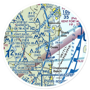 Deale Airport (MD22) VFR Sectional Sticker (20 mile)
