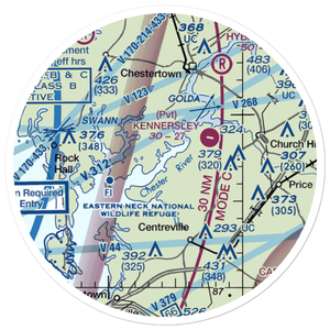 Ashland Landing Farm Airport (MD21) VFR Sectional Sticker (20 mile)