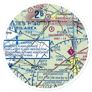 Greer Airport (MD20) VFR Sectional Sticker (20 mile)