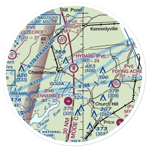 Hybarc Farm Airport (MD19) VFR Sectional Sticker (20 mile)