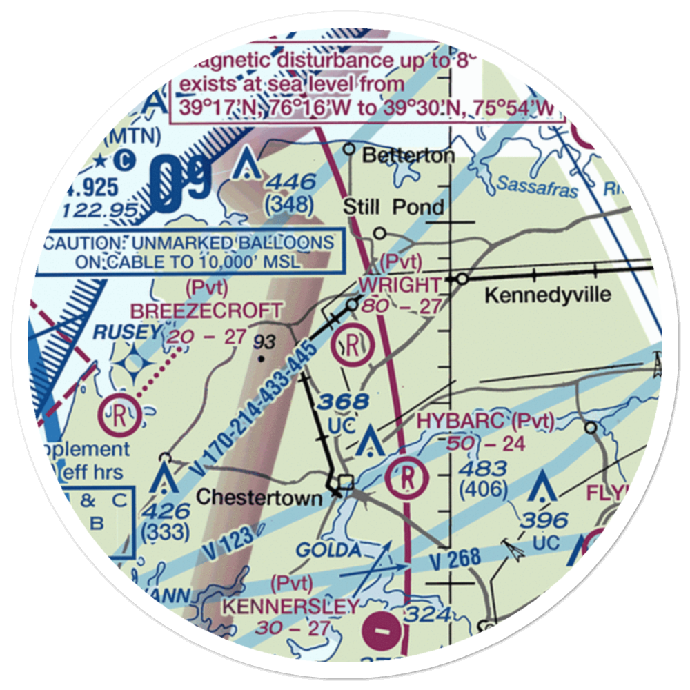 Wright Field (MD11) VFR Sectional Sticker (20 mile) 