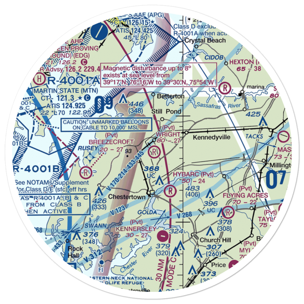 Wright Field (MD11) VFR Sectional Sticker (30 mile) 