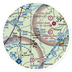 Meadow Brook Airport (MD09) VFR Sectional Sticker (20 mile)