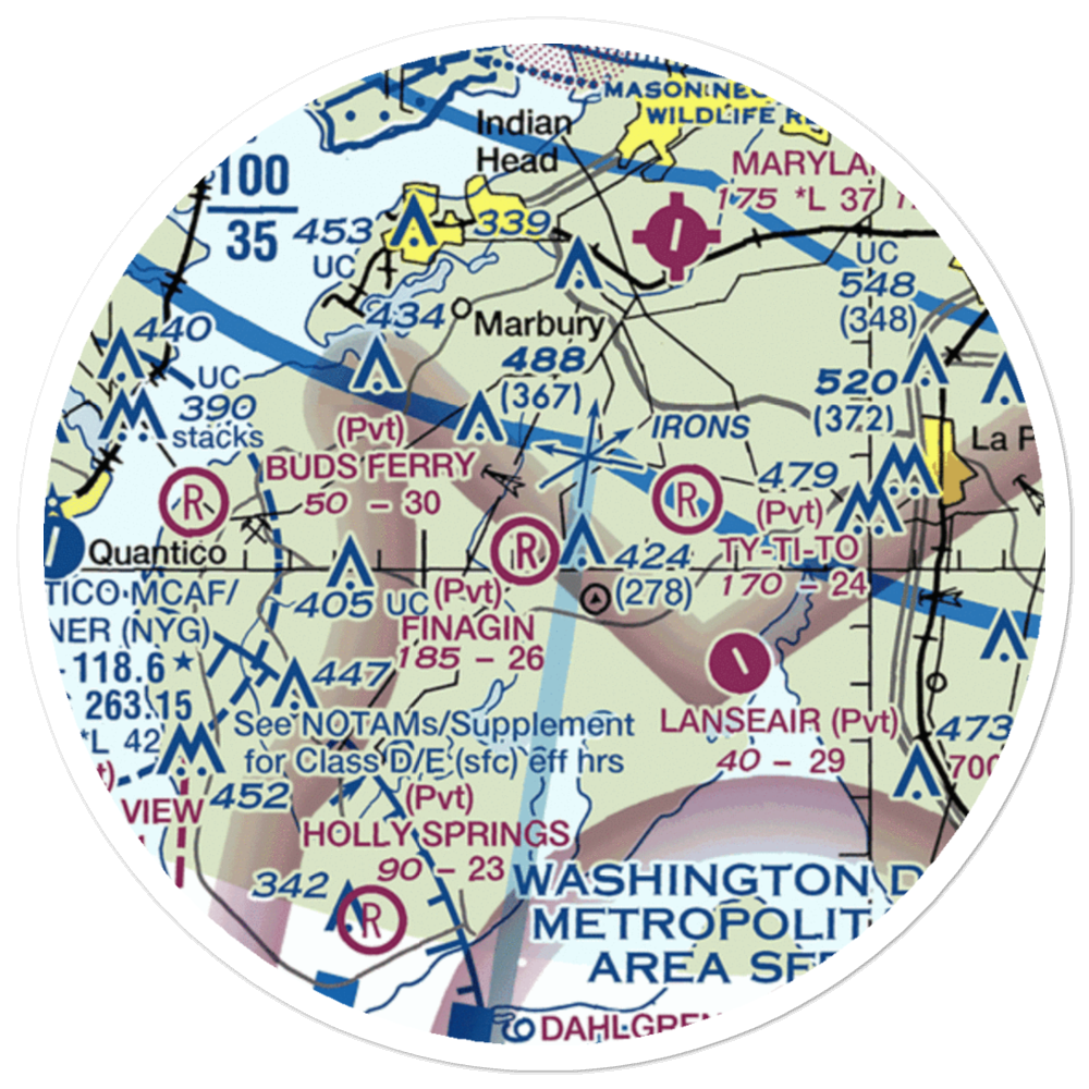 Finagin Airfield (MD05) VFR Sectional Sticker (20 mile) 