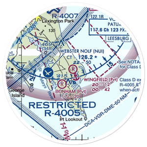 Wingfield Airport (MD01) VFR Sectional Sticker (20 mile)