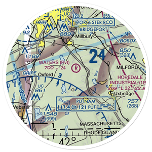Waters Airport (MA97) VFR Sectional Sticker (20 mile)