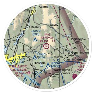 Kendalls Lndg Area Airport (MA86) VFR Sectional Sticker (20 mile)