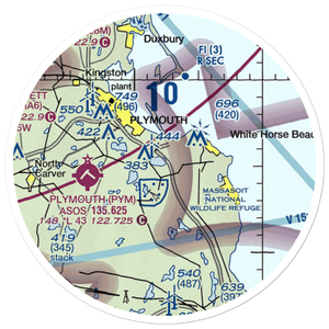 Russell Mill Pond Seaplane Base (MA78) VFR Sectional Sticker (20 mile)