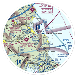 Russell Mill Pond Seaplane Base (MA78) VFR Sectional Sticker (30 mile)