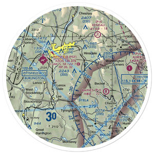 Blueberry Hill Airport (MA77) VFR Sectional Sticker (30 mile)