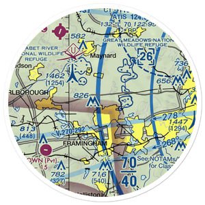 Sudbury Airport (MA70) VFR Sectional Sticker (20 mile)