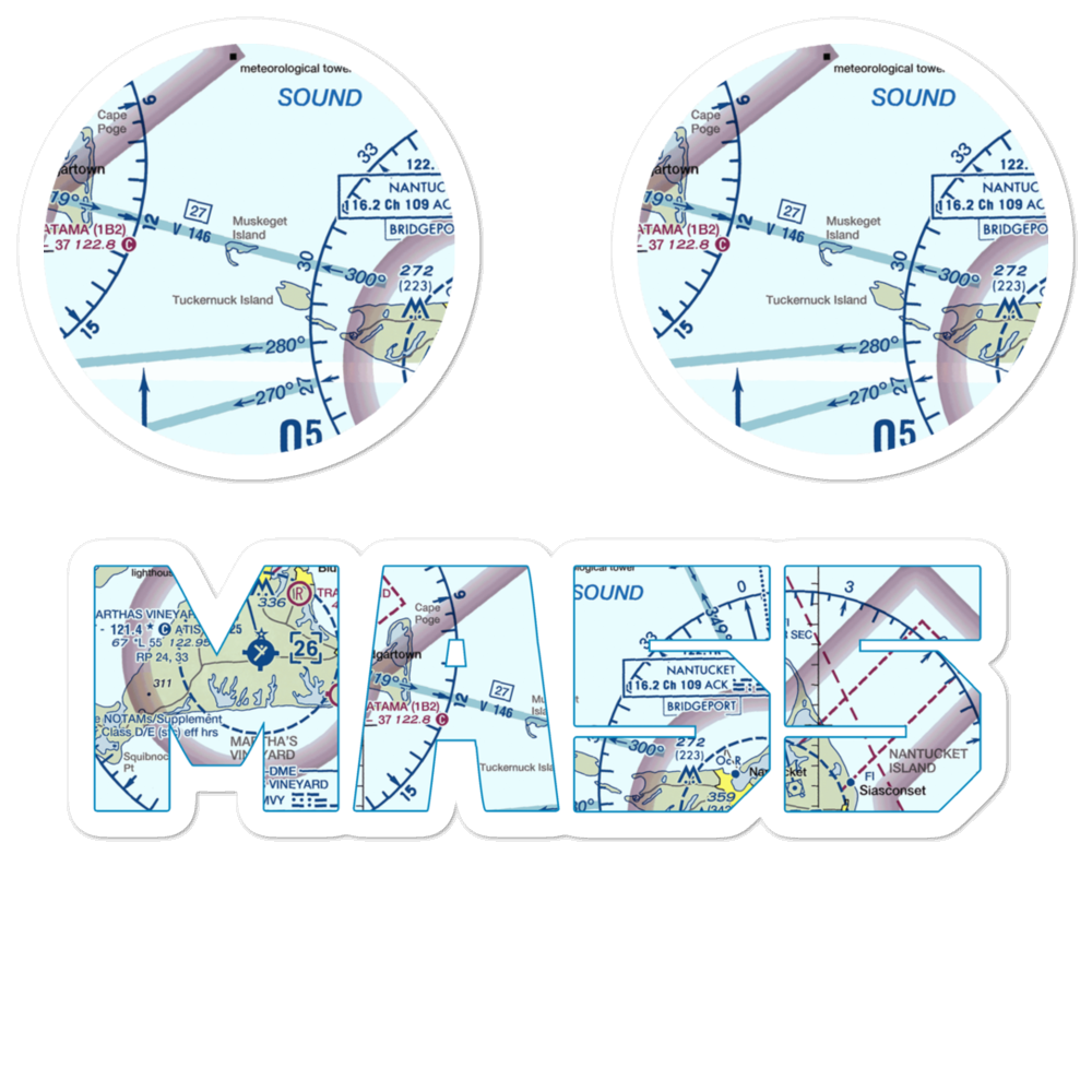 Muskeget Island Airport (MA55) VFR Sectional Sticker Pack 
