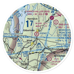 Ware Airport (MA53) VFR Sectional Sticker (20 mile)