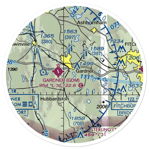 Diesel Dogs Seaplane Base (MA40) VFR Sectional Sticker (20 mile)