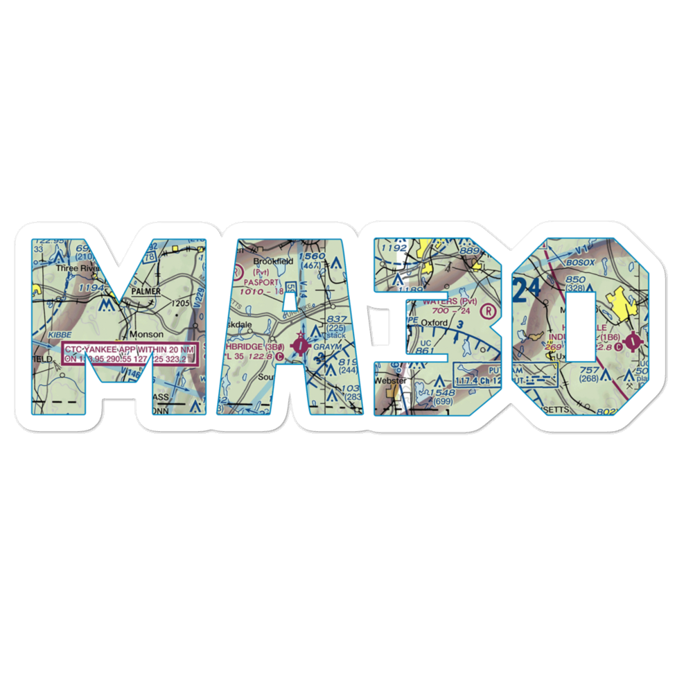 Dresser Hill Airport (MA30) VFR Sectional Sticker 