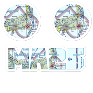 Long Pond Seaplane Base (MA25) VFR Sectional Sticker Pack