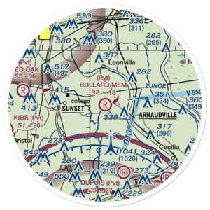 Tim Bullard Memorial Airport (LS91) VFR Sectional Sticker (20 mile)