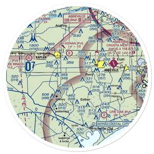 Ken Guidry Nr 1 Airport (LS68) VFR Sectional Sticker (30 mile)