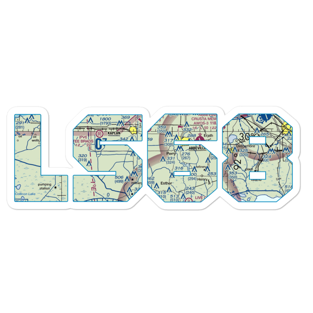Ken Guidry Nr 1 Airport (LS68) VFR Sectional Sticker 