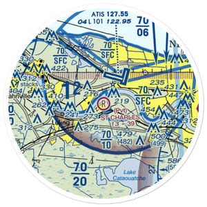 St Charles Airport (LS40) VFR Sectional Sticker (20 mile)