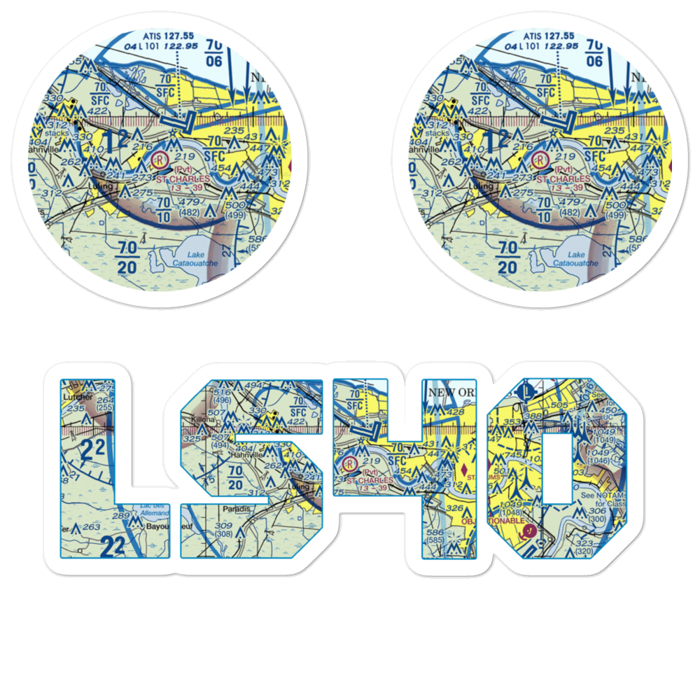 St Charles Airport (LS40) VFR Sectional Sticker Pack 