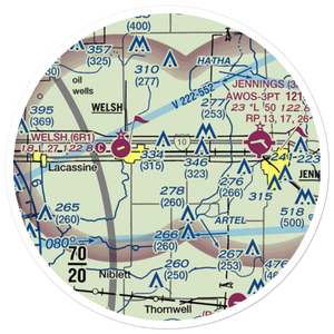 Ag Aviation Airport (LS18) VFR Sectional Sticker (20 mile)
