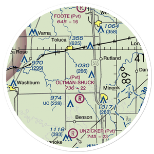 John W Meils Restricted Landing Area (LL98) VFR Sectional Sticker (20 mile)
