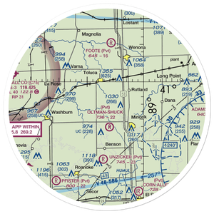 John W Meils Restricted Landing Area (LL98) VFR Sectional Sticker (30 mile)