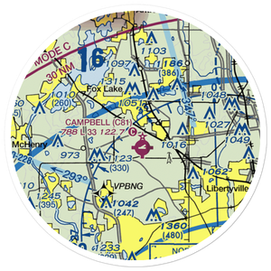 Rockenbach Airport (LL97) VFR Sectional Sticker (20 mile)