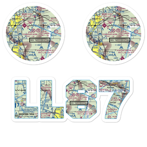 Compass Rose Airport (LL87) VFR Sectional Sticker Pack