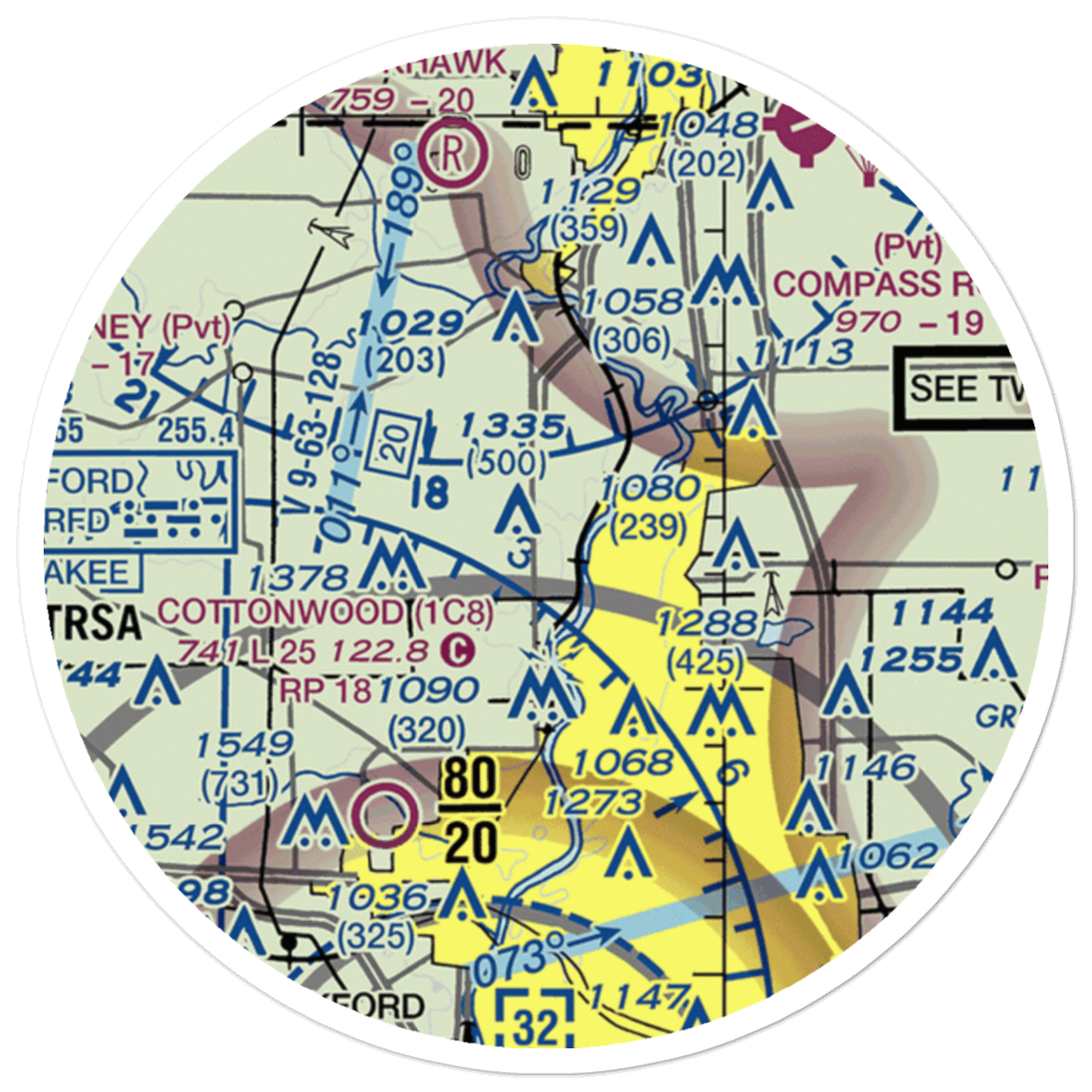 Latham Park Aero Estates Airport (LL81) VFR Sectional Sticker (20 mile) 