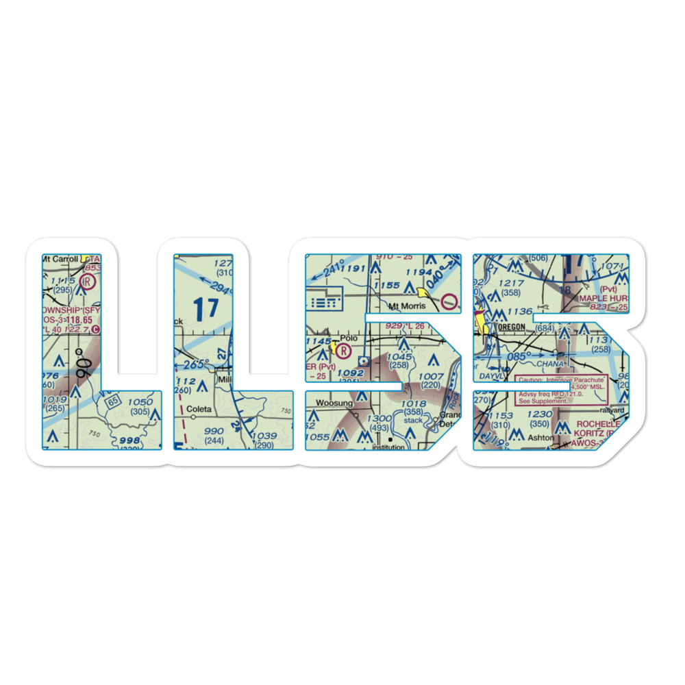 Gentry Airport (LL55) VFR Sectional Sticker 