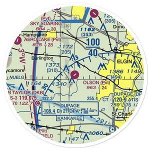 Olson Airport (LL53) VFR Sectional Sticker (20 mile)