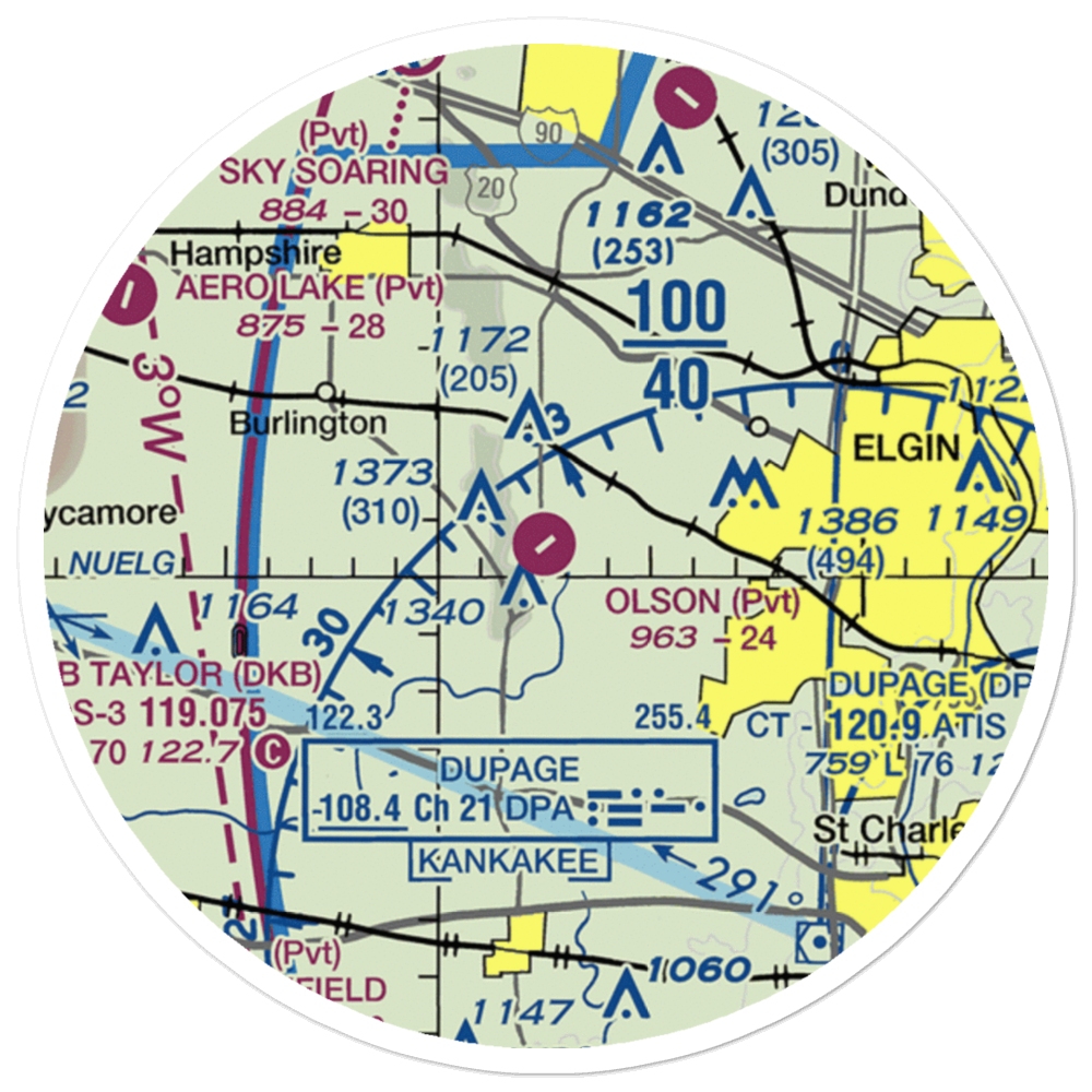 Olson Airport (LL53) VFR Sectional Sticker (20 mile) 