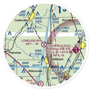 Lindell Loveless Airport (LL45) VFR Sectional Sticker (20 mile)