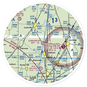 Lindell Loveless Airport (LL45) VFR Sectional Sticker (30 mile)