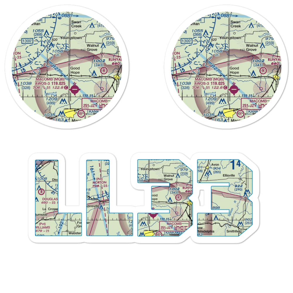Rdh Farms Airport (LL33) VFR Sectional Sticker Pack 