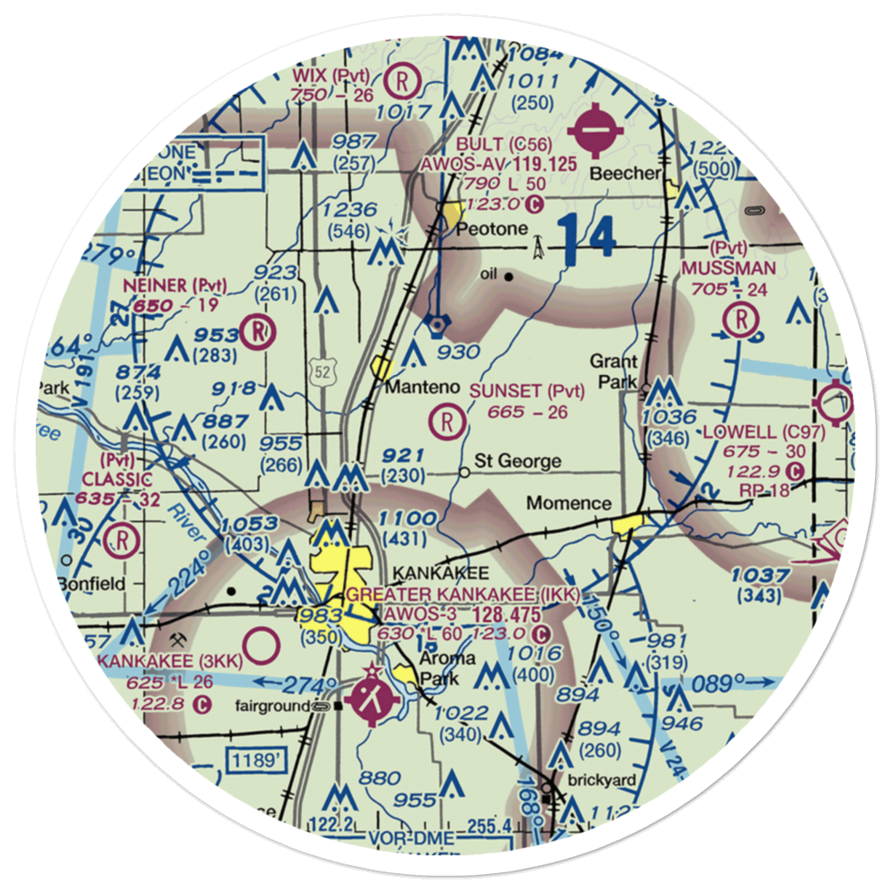 Sunset Acres Airport (LL24) VFR Sectional Sticker (30 mile) 