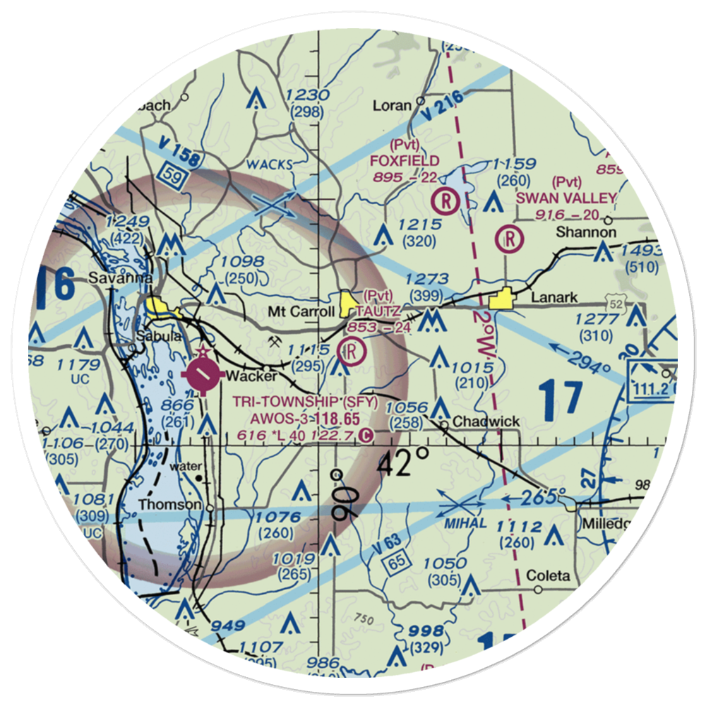 Herb Tautz Airport (LL07) VFR Sectional Sticker (30 mile) 